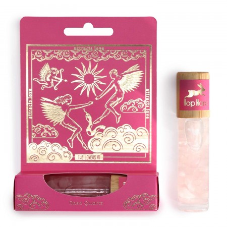 Lovers rutulinis buteliukas su rožiniu kvarcu ir eteriniu aliejumi (rožė ir muskatinis šalavijas) Hop Hare